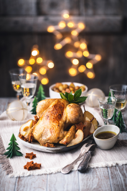 Poulet du Bourbonnais Farci au pain d’épices et à la poire