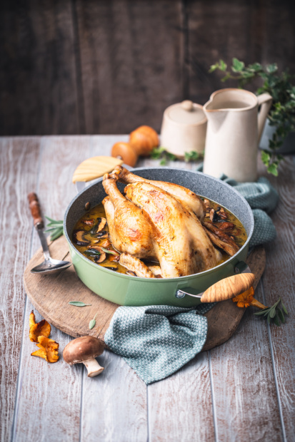 Poulet du Bourbonnais en sauce Marsala