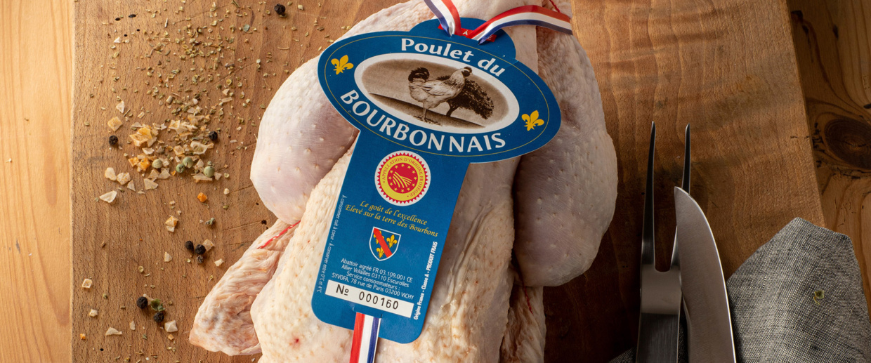 Poulet du Bourbonnais AOP prêt-à-cuire, entier